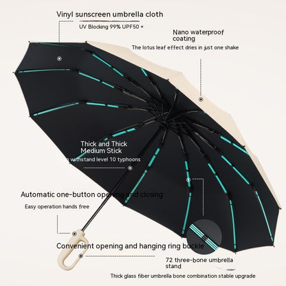 72 Automatic Buckle Umbrellas Portable Plus-sized Thickened