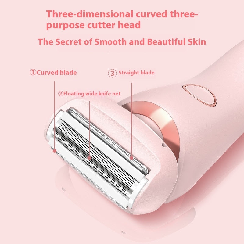 2 In 1 Hair Removal Epilator USB Rechargeable Trimmer Women Body Razor Face Leg Armpit Bikini Hand Pubic Shaver Hair Remover